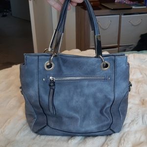 Grey with silver tone mini bag